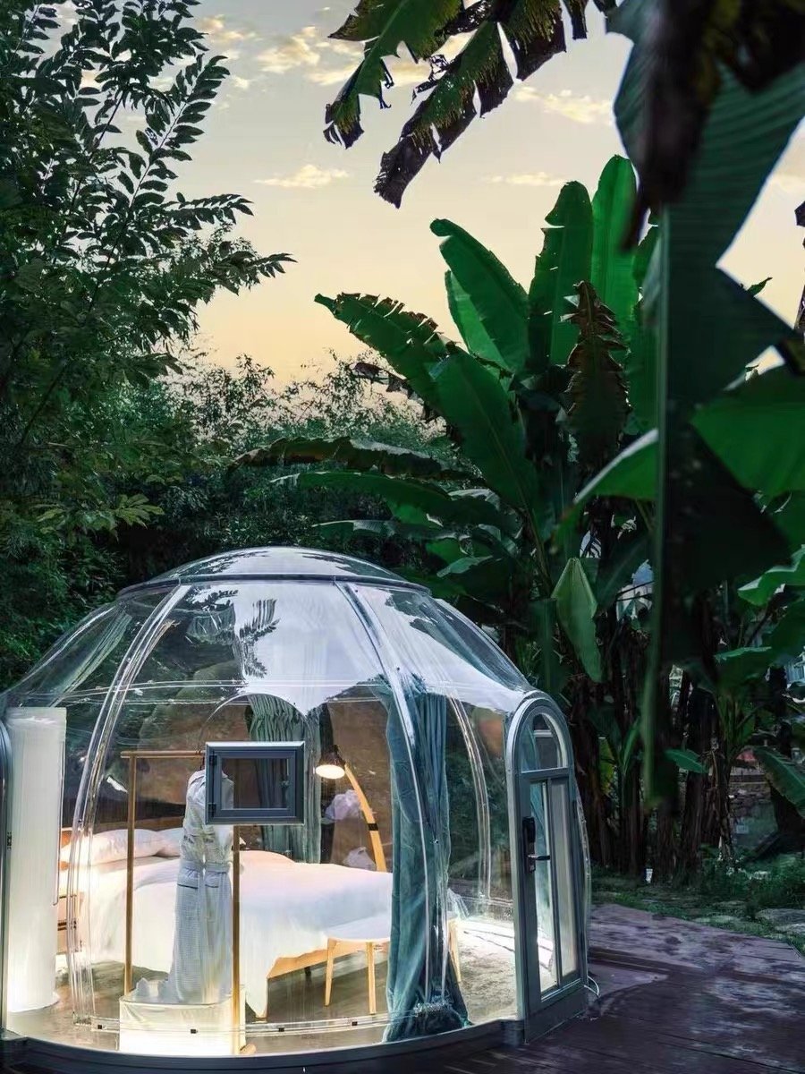 Inflatable Igloo Camping Tent Luxury Glamping Dome Balloons Prefab Bubble Greenhouse Capsule Resort Hotel Foldable Tiny House